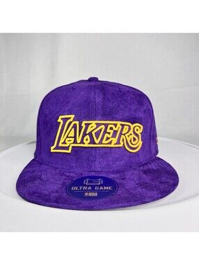 Los Angeles LA Lakers Velvet Hat Purple Ultra Game Snapback Cap Suede NBA OSFM